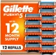 Сменные лезвия для мужской бритвы Gillette Fusion5 (12 штук) - изображение 1