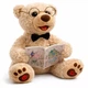 Интерактивный "Мишка сказочник" Wtoys, озвучивание на украинском языке, 15 аудиосказок, 5 карточек со сказками, скороговорки и звуки, кнопки на кавычках Бежевый (i7-197497) - изображение 2