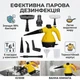 Ручний пароочисник-парогенератор Steam Cleaner DF-A001 (1000Вт, 3 Бар, 300мл) — Жовтий дезінфікуючий пароочисник з насадками для прибирання без хімії - изображение 2