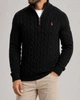 Мужской вязаный свитер Polo Ralph Lauren Cable-Knit на молнии, черный SWT-POLO-005-2XL - изображение 3