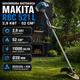 Мотокоса Makita RBC 521 L бензинова 2,9 кВт бензокоса 52 см3 двотактна 11000 об хв бензотример зі штангою 28 мм тример U подібна ручка для трави бур'янів чагарників саду городу волосінь ніж - зображення 1