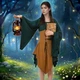 Платье JDFAIJEAL YZ-JDFAIJEAL-235581 темно-зеленое и коричневое в средневековом эльфийском готическом стиле ренессанс размер L - изображение 4