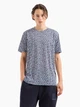 Футболка хлопковая длинная мужская Armani Exchange 275709817 L Синий/Белый (1161947657) - изображение 1