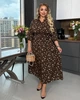 Сукня жіноча максі зі штапелю вільного розкльошеного крою з коміром-стійкою та рукавами три чверті великих розмірів G&M k-132347 48-50 Розмір колір шоколад - зображення 4
