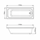 Ванна акрилова вбудована VBI Grappa 170x70 із сифоном chrome та ніжками біла VBI-071617KIT - зображення 5