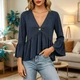 Жіноча блуза вільного крою BantyBlouse, синя, розмір S-M - зображення 4