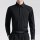 Класична чоловіча сорочка з довгим рукавом SlimFit, чорна, розмір XL/2XL - зображення 2