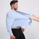 Класична чоловіча сорочка з довгим рукавом SlimFit, блакитна, розмір XL/2XL - зображення 4
