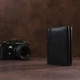Женский кошелек ST Leather из натуральной кожи черный средний тройного сложения на кнопке с монетницей для карт 9х11 5 см 56513 - изображение 7