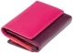 Жіночий шкіряний гаманець з натуральної шкіри вертикальний для карт з RFID захистом, кнопка, з монетницею, сливовий мультиколор 61278 - зображення 2
