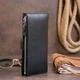 Жіночий гаманець ST Leather з натуральної шкіри чорний вертикальний для карт на хлястику з кнопкою 19х9х1 7 см 56542 - зображення 8