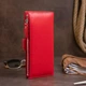 Портмоне женское ST Leather для карт из натуральной кожи вертикальное на хлястике с кнопкой Красное 55698 - изображение 9