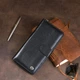 Вертикальне портмоне ST Leather з натуральної шкіри чорне унісекс на блискавці для карт та магніті для карток 56426 - зображення 9