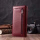 Женский кожаный кошелек ST Leather бордовый большой 18 карт с монетницей на кнопке 55553 - изображение 7