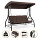Садова гойдалка з товстим матрацом LEOBRO Luxury Pro Brown (LB-1045) - зображення 1