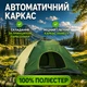 Автоматическая палатка туристическая 2-местная 200х150х135 см для отдыха и кемпинга каркасная с чехлом на двух человек кемпинговая палатка двухместная однослойная в комплекте колышки зеленая - изображение 3