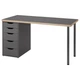 Стол, серый с отделкой под дерево, 140x60 см LAGKAPTEN/ALEX IKEA 295.853.84 - изображение 1