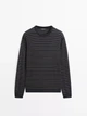 Чоловічий светр Massimo Dutti L темно-синій з бежевим 1201/201/003 - зображення 4