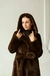 Женская дубленка зимняя двусторонняя большого размера UF-Fashion N99V 46 коричневый - изображение 2