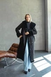 Зимняя дубленка женская двусторонняя большого размера UF-Fashion N99V 40 черный - изображение 9