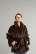 Зимняя женская двусторонняя дубленка-шуба UF-Fashion N88V 40 шоколадный - изображение 4