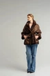 Зимняя женская двусторонняя дубленка-шуба UF-Fashion N88V 40 шоколадный - изображение 6