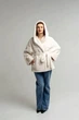 Жіноча дублянка двостороння на зиму UF-Fashion N89V 54 молочний - зображення 8