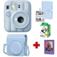 Набір камера Fujifilm Instax Mini 13 Frost Blue, Фотопапір 20шт, Чохол, Фотоальбом 108 фото Блакитний + в подарунок магнітна фоторамка (Подарункове пакування) - изображение 1
