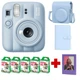Набір камера Fujifilm Instax Mini 13 Frost Blue, Фотопапір 50шт, Чохол, Фотоальбом 108 фото Блакитний + в подарунок магнітна фоторамка (Подарункове пакування) - зображення 1