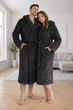 Халат унисекс с капюшоном Cuddle темно-серый 2XL/3XL - изображение 1