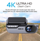 Автомобільний відеореєстратор Terra HD-302S 4K+1K з додатковою виносною камерою, Wi-Fi - зображення 4