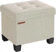 SONGMICS LSF012W11 Пуф с местом хранения, 32 x 40 см выдерживает до 300 кг Кремово-белый - изображение 1