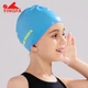 Детская силиконовая шапочка для плавания YINGFA, подходит для мальчиков и девочек с длинными волосами, водонепроницаемая, удобная, не сдавливает голову, светло-голубая. - изображение 10