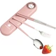 Детские столовые приборы COOKSS с футляром 3 шт Pink - изображение 3