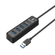 Док-станция расширения Chuanyu USB3.0 Hub, высокоскоростная 4-портовая док-станция расширения Hub, удлинительный кабель-конвертер для ноутбука 100 см с блоком питания Type-C. - изображение 4