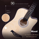 Акустическая гитара Maner Musical Instruments 38 дюймов, для начинающих, в стиле фолк, вестерн, струнный инструмент с полным набором аксессуаров, цвет натурального дерева. - изображение 6