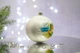 Ялинкова куля Santa скляна біла патріотична 8,5 см ЗСУ - зображення 3