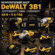 Набор инструментов 3в1 DeWalt 48 В 5 А·ч аккумуляторный шуруповерт DCD771 54 Нм дрель УШМ DCG405 125 мм болгарка 800 Вт гайковерт DCF892P2T 200 Нм бесщеточный 7000 об мин для ремонта строительства монтажа автосервиса с двумя АКБ кейсом - изображение 1
