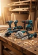 Набор инструментов 6в1 Makita 48 В 6 А·ч аккумуляторный ударный шуруповерт 60 Нм сучкорез мини пила 15 см перфоратор SDS Plus 3.8 Дж УШМ болгарка 125 мм гайковерт 350 Нм циркулярная пила 125 мм для строительства ремонта монтажа сада с 4 АКБ кейсом - изображение 2