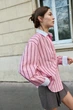 Поплінова сорочка у смужку оверсайз Zara 3564/080 XL Рожева (03564080046XL) - изображение 7