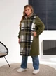 Жіночий подовжений флісовий кардиган у клітинку з капюшоном на блискавці ELFBERG UG-1465 60-62 Хакі (2000001018606) - изображение 2