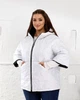 Жіночий демісезонний стьобаний жилет з капюшоном та декором зі стразами ELFBERG VM-718 54-56 Білий (2000001041611) - изображение 3