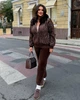 Жіночий теплий костюм з альпаки з капюшоном та хутряним оздобленням ELFBERG WCB-5051 50-64 Шоколадний (2000001014639) - зображення 7