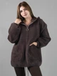 Женская кофта из альпаки лиловая однотонная с капюшоном one size (2631273) - изображение 1