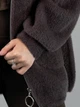 Женская кофта из альпаки лиловая однотонная с капюшоном one size (2631273) - изображение 4