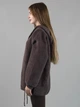Женская кофта из альпаки лиловая однотонная с капюшоном one size (2631273) - изображение 7