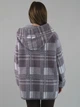 Женская кофта из альпаки лиловая в клетку с капюшоном one size (2631274) - изображение 5