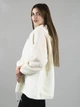 Женская кофта батал из альпаки молочная с рукавами барашек (263402) One size - изображение 4