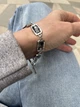 Браслет геометричний у вінтажному стилі з прямокутними стразами Сріблястий 20 см - зображення 3