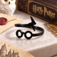 Каблучка Гаррі Поттер Окуляри та Блискавка чорна, регульоване кільце Harry Potter, стильний перстень-біжутерія - зображення 1